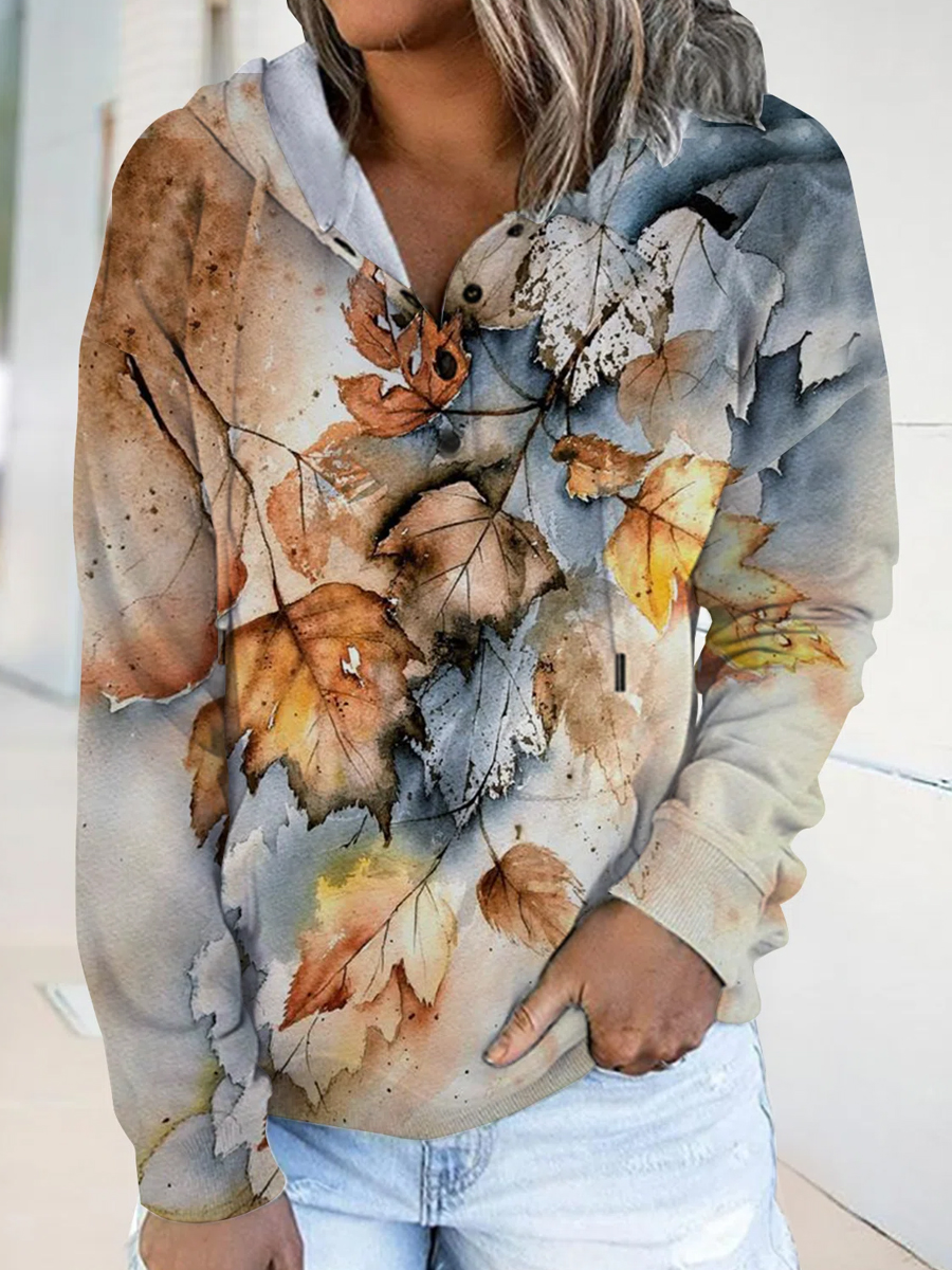 Printed loose casual tops for women HF1007-02-02