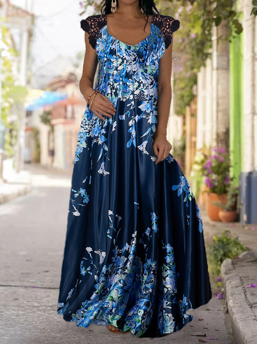 Floral full skirt dress HF1302-01-02