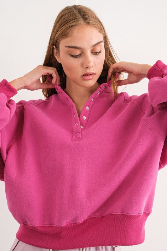 Piper Snap Collared Sweatshirt