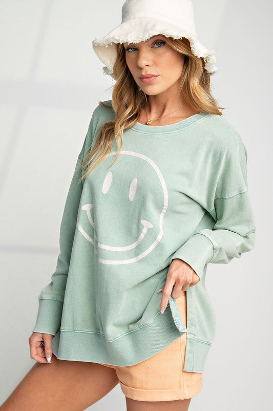 Smiley Face Crewneck Sweatshirt