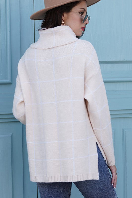 Claire Windowpane Plaid Sweater
