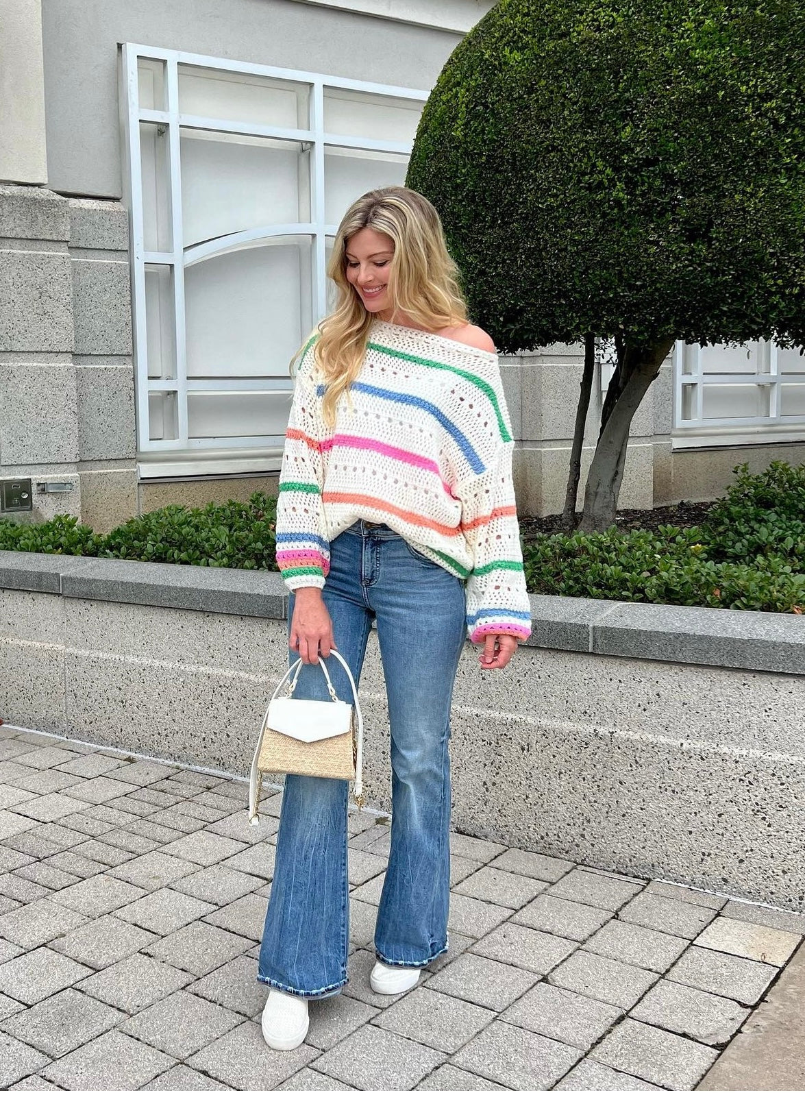Clara Boat Neck Striped Sweater